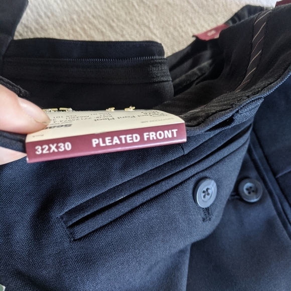 Navy Blue Men's Dress Pants - Picture 5 of 6